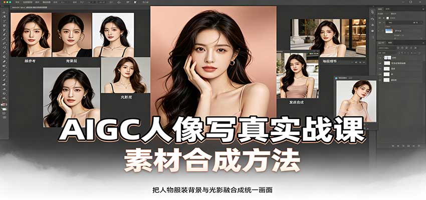 AIGC人像写真实战课：软件平台部署筹备，素材合成方法，多题材写真案例网络赚钱,项目资源网,副业资源网,兼职项目,网赚课程-副业赚钱-互联网创业-独家轻创IP大圣网创