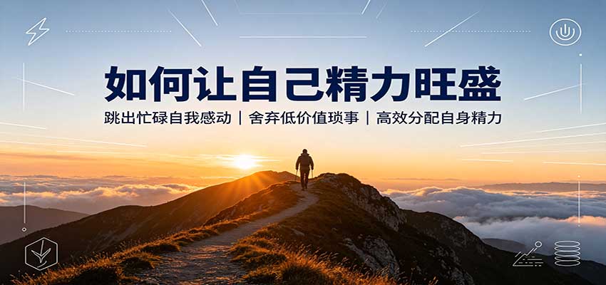 如何让自己精力旺盛：跳出忙碌自我感动，舍弃低价值琐事，高效分配自身精力网络赚钱,项目资源网,副业资源网,兼职项目,网赚课程-副业赚钱-互联网创业-独家轻创IP大圣网创