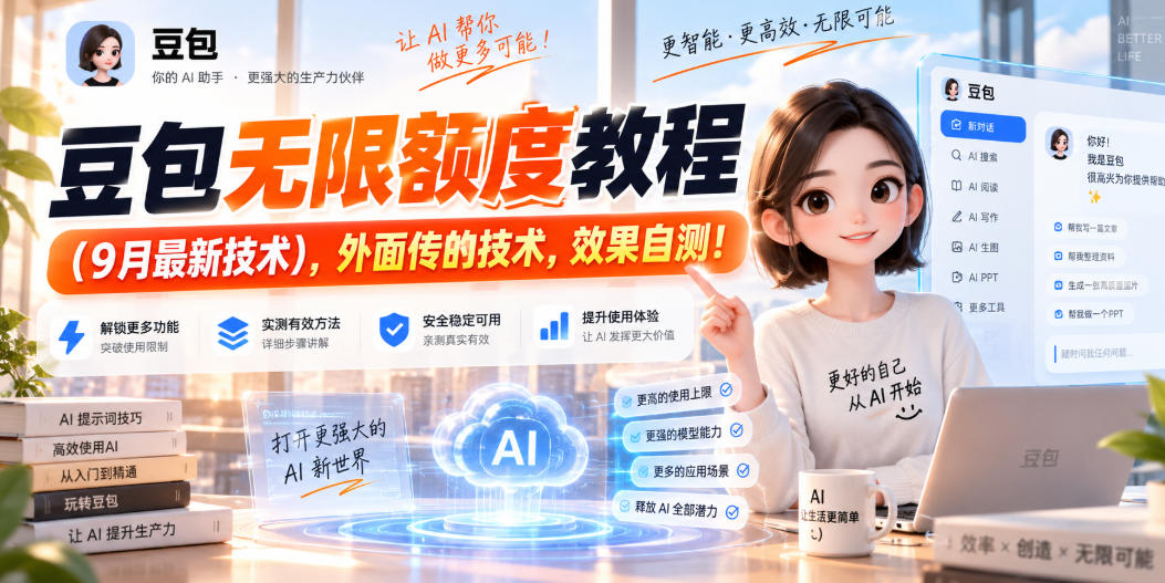 豆包无限额度教程(9月最新技术),外面传的技术,效果自测!网络赚钱,项目资源网,副业资源网,兼职项目,网赚课程-副业赚钱-互联网创业-独家轻创IP大圣网创