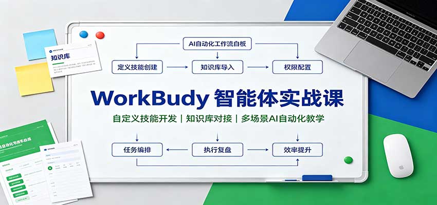 WorkBuddy智能体实战课：自定义技能开发，知识库对接，多场景AI自动化教学网络赚钱,项目资源网,副业资源网,兼职项目,网赚课程-副业赚钱-互联网创业-独家轻创IP大圣网创