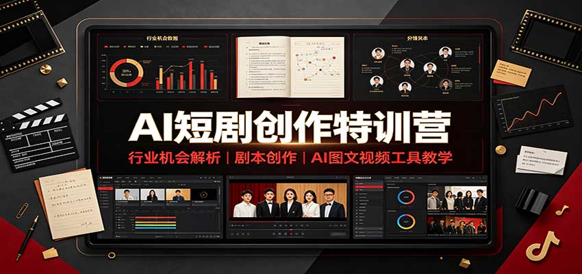 AI短剧创作特训营：行业机会解析，剧本创作，AI图文视频工具教学(文字版)网络赚钱,项目资源网,副业资源网,兼职项目,网赚课程-副业赚钱-互联网创业-独家轻创IP大圣网创