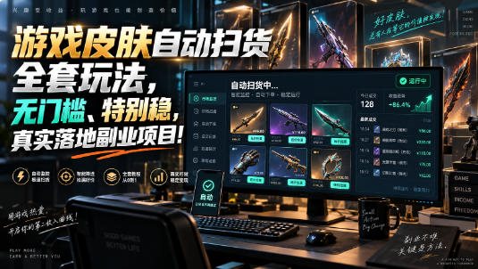 游戏皮肤自动扫货全套玩法，无门槛、特别稳，真实落地副业项目！【揭秘】网络赚钱,项目资源网,副业资源网,兼职项目,网赚课程-副业赚钱-互联网创业-独家轻创IP大圣网创