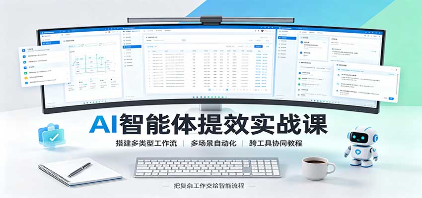 AI智能体提效实战课：搭建多类型工作流，多场景自动化，跨工具协同教程网络赚钱,项目资源网,副业资源网,兼职项目,网赚课程-副业赚钱-互联网创业-独家轻创IP大圣网创