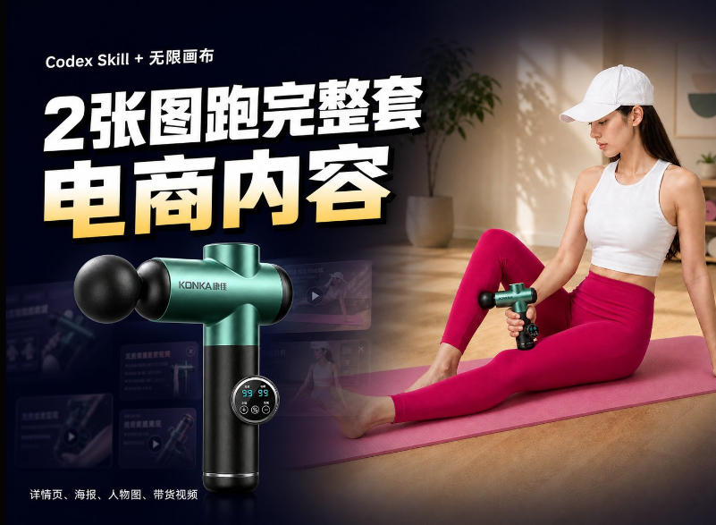 Codex+Skill+无限画布:两张图跑出一整套电商内容网络赚钱,项目资源网,副业资源网,兼职项目,网赚课程-副业赚钱-互联网创业-独家轻创IP大圣网创