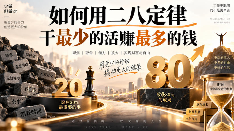 付费文章:如何用二八定律干最少的活賺最多的钱网络赚钱,项目资源网,副业资源网,兼职项目,网赚课程-副业赚钱-互联网创业-独家轻创IP大圣网创