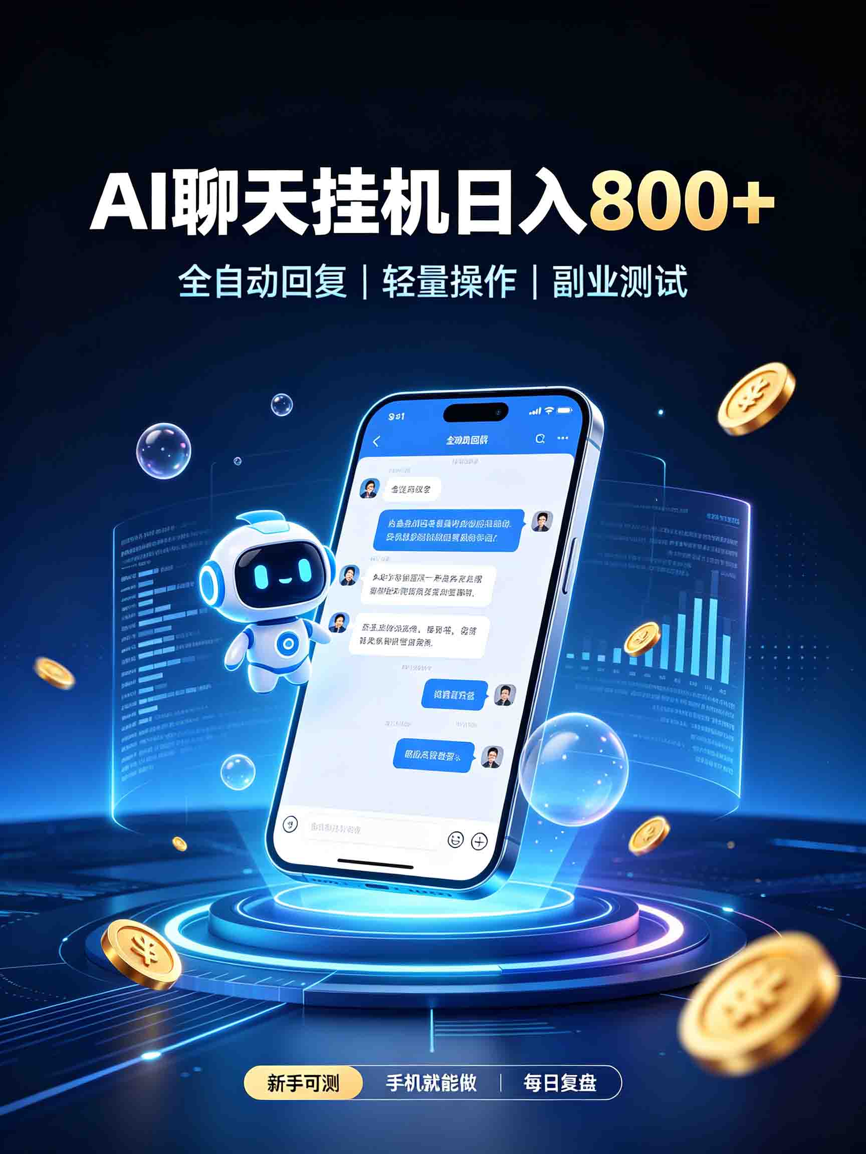 AI聊天挂机,日入800+,适用个人副业,工作室矩阵操作网络赚钱,项目资源网,副业资源网,兼职项目,网赚课程-副业赚钱-互联网创业-独家轻创IP大圣网创