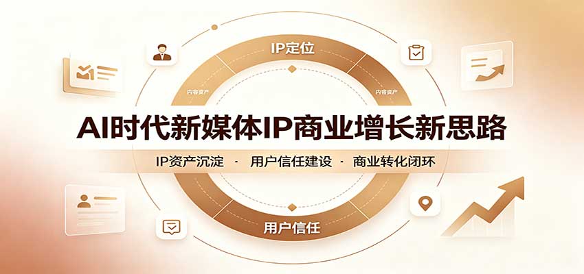 AI时代新媒体IP商业增长新思路：摒弃复杂运营套路，用极简思维打通获客路径网络赚钱,项目资源网,副业资源网,兼职项目,网赚课程-副业赚钱-互联网创业-独家轻创IP大圣网创