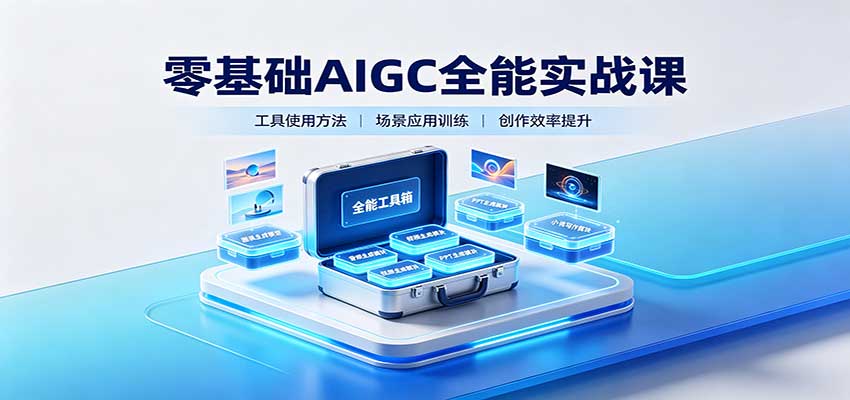零基础AIGC全能实战课：覆盖绘画、影音、PPT、小说多场景AI创作网络赚钱,项目资源网,副业资源网,兼职项目,网赚课程-副业赚钱-互联网创业-独家轻创IP大圣网创