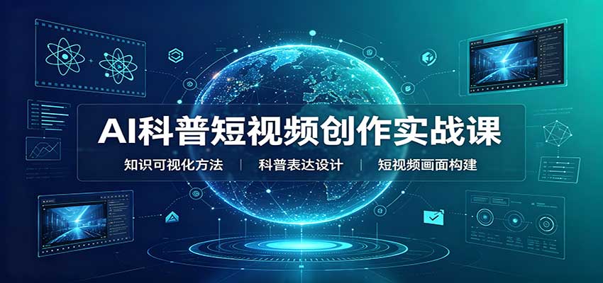 AI科普短视频创作实战课：配套要点文档，文案与视频提示词模板教学网络赚钱,项目资源网,副业资源网,兼职项目,网赚课程-副业赚钱-互联网创业-独家轻创IP大圣网创