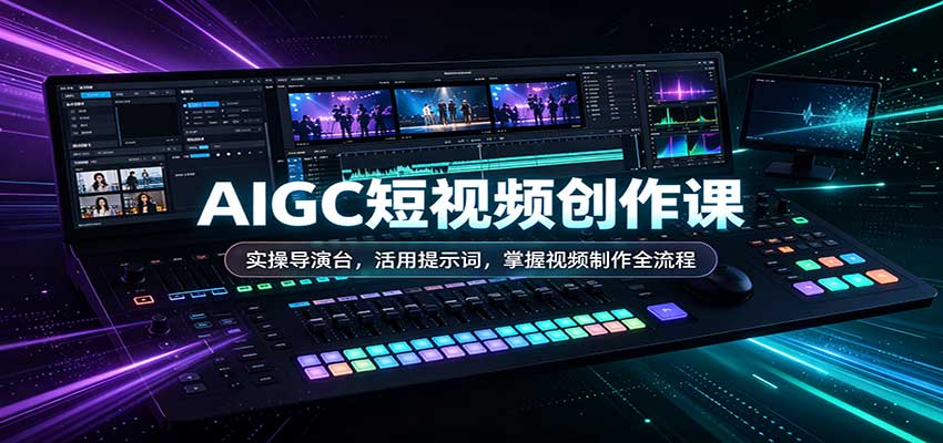 AIGC短视频创作课:实操导演台,活用提示词,掌握视频制作全流程网络赚钱,项目资源网,副业资源网,兼职项目,网赚课程-副业赚钱-互联网创业-独家轻创IP大圣网创