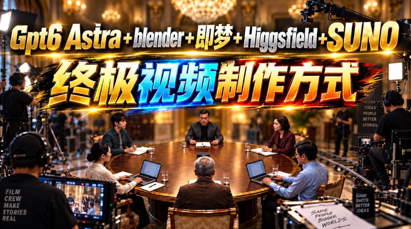 GPT-6 Astra+Blender+即梦+Higgsfield+Suno=终极视频制作方式！网络赚钱,项目资源网,副业资源网,兼职项目,网赚课程-副业赚钱-互联网创业-独家轻创IP大圣网创