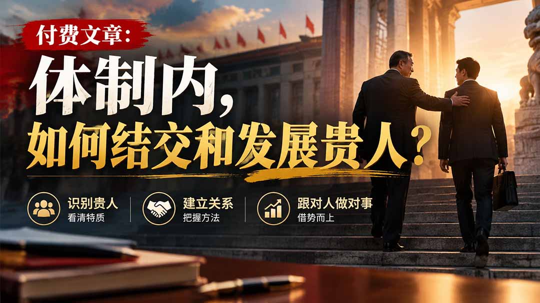 【无水印】付费文章：体制内，如何结交和发展贵人?网络赚钱,项目资源网,副业资源网,兼职项目,网赚课程-副业赚钱-互联网创业-独家轻创IP大圣网创