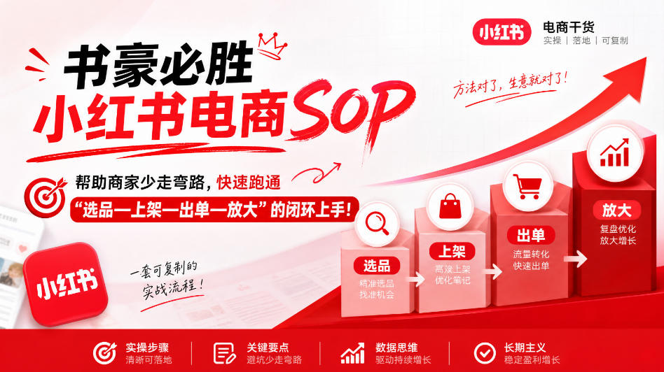 书豪必胜小红书电商sop,帮助商家少走弯路,快速跑通”选品—上架—出单—放大”的闭环(更新9月)网络赚钱,项目资源网,副业资源网,兼职项目,网赚课程-副业赚钱-互联网创业-独家轻创IP大圣网创