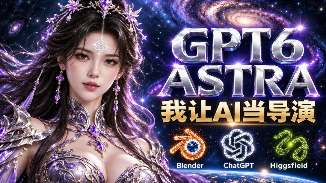 让GPT-6 Astra当导演!Higgsfield和Blender实战打造30秒玄幻精准运镜短片!网络赚钱,项目资源网,副业资源网,兼职项目,网赚课程-副业赚钱-互联网创业-独家轻创IP大圣网创