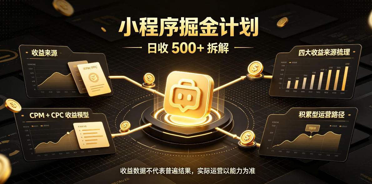 小程序推广计划,日收500+,腾讯官方打款,客户留存率高,收益长期稳定【揭秘】网络赚钱,项目资源网,副业资源网,兼职项目,网赚课程-副业赚钱-互联网创业-独家轻创IP大圣网创