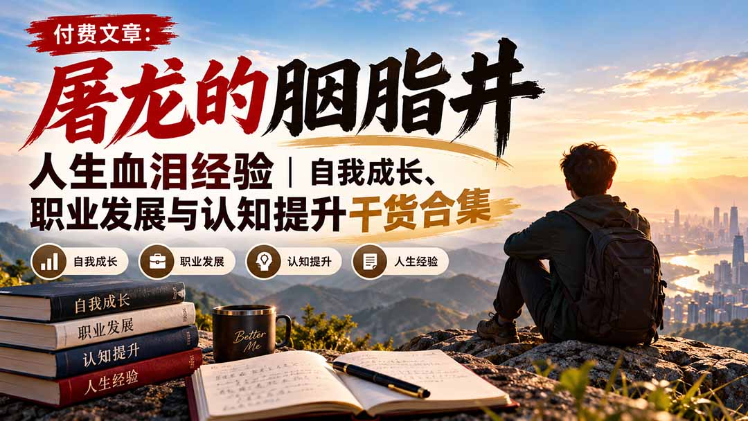 付费文章：屠龙的胭脂井人生血泪经验｜自我成长、职业发展与认知提升干货合集网络赚钱,项目资源网,副业资源网,兼职项目,网赚课程-副业赚钱-互联网创业-独家轻创IP大圣网创