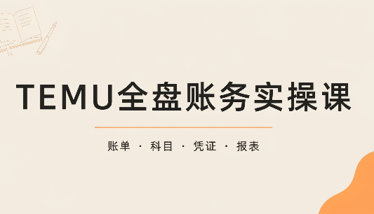 TEMU全盘账务实操课:账单导出、科目设置、利润核算网络赚钱,项目资源网,副业资源网,兼职项目,网赚课程-副业赚钱-互联网创业-独家轻创IP大圣网创