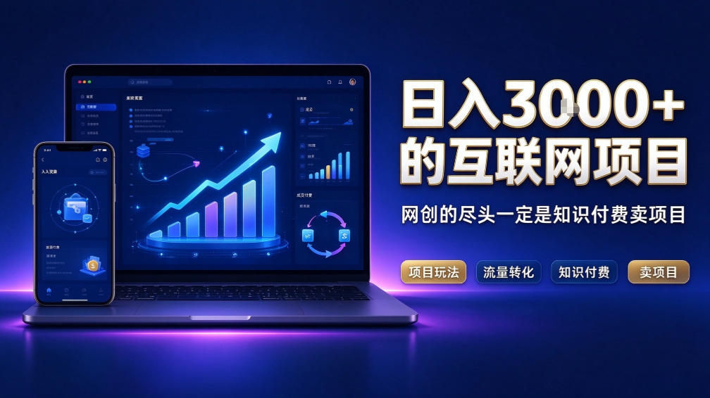 日入3k+的互联网项目,网红的尽头是带货,网创的尽头一定是知识付费卖项目【揭秘】网络赚钱,项目资源网,副业资源网,兼职项目,网赚课程-副业赚钱-互联网创业-独家轻创IP大圣网创