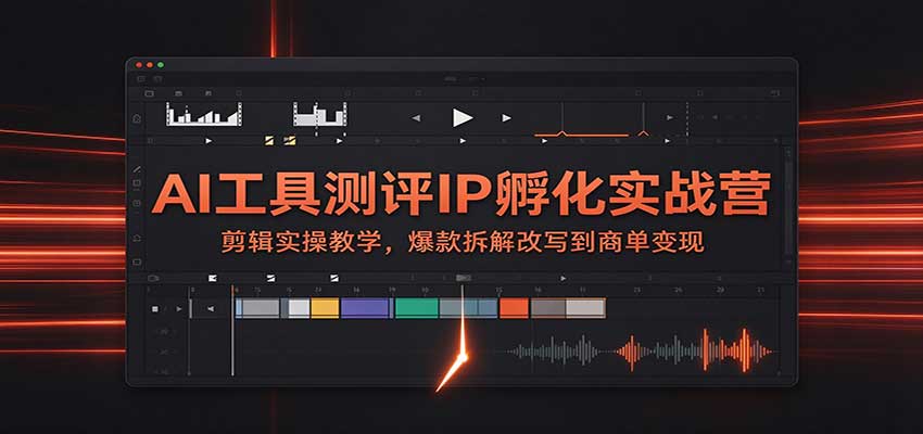 AI工具测评IP孵化实战营:剪辑实操教学,爆款拆解改写到商单变现网络赚钱,项目资源网,副业资源网,兼职项目,网赚课程-副业赚钱-互联网创业-独家轻创IP大圣网创
