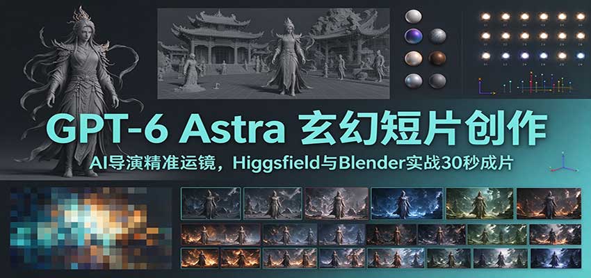 GPT-6 Astra 玄幻短片创作:AI导演精准运镜,Higgsfield与Blender实战30秒成片网络赚钱,项目资源网,副业资源网,兼职项目,网赚课程-副业赚钱-互联网创业-独家轻创IP大圣网创