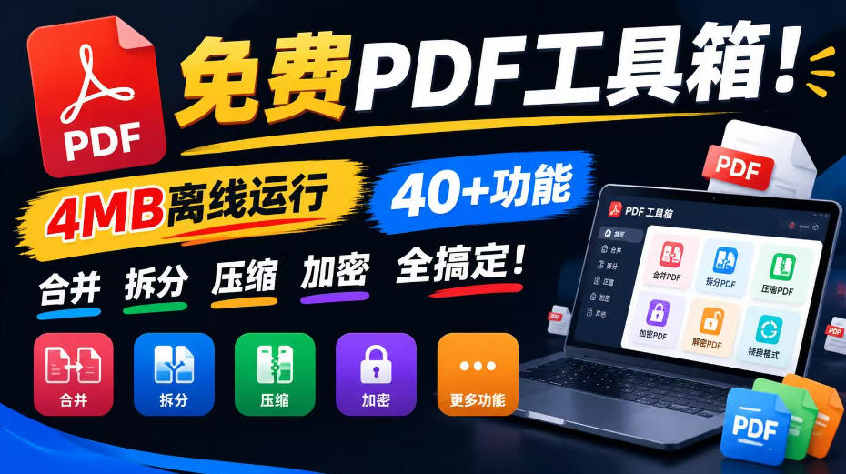 免费PDF工具箱！4MB离线运行，40+功能，合并拆分压缩加密全搞定！网络赚钱,项目资源网,副业资源网,兼职项目,网赚课程-副业赚钱-互联网创业-独家轻创IP大圣网创