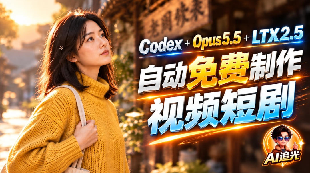 【无水印】Codex出图+免费LTX-2.5生成视频，Claude Opus 5.5全自动剪出1分钟情感短剧《停了的表》网络赚钱,项目资源网,副业资源网,兼职项目,网赚课程-副业赚钱-互联网创业-独家轻创IP大圣网创