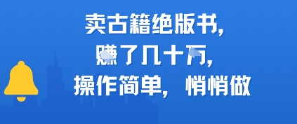 卖古籍绝版书，挣了几十个，操作简单，悄悄做网络赚钱,项目资源网,副业资源网,兼职项目,网赚课程-副业赚钱-互联网创业-独家轻创IP大圣网创