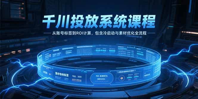（15263期）千川投放系统课程，从账号标签到ROI计算，包含冷启动与素材优化全流程网络赚钱,项目资源网,副业资源网,兼职项目,网赚课程-副业赚钱-互联网创业-独家轻创IP大圣网创