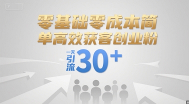 零基础零成本简单高效获客创业粉，一天引流30+网络赚钱,项目资源网,副业资源网,兼职项目,网赚课程-副业赚钱-互联网创业-独家轻创IP大圣网创
