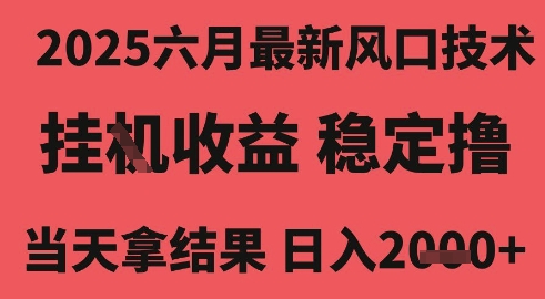 2025六月最新风口技术，无人挂G撸礼物，长期稳定 一个小时收益2k+，小白当天拿结果【揭秘】网络赚钱,项目资源网,副业资源网,兼职项目,网赚课程-副业赚钱-互联网创业-独家轻创IP大圣网创