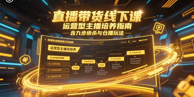 直播带货线下课，运营型主播培养指南，含九步绝杀与仓播玩法网络赚钱,项目资源网,副业资源网,兼职项目,网赚课程-副业赚钱-互联网创业-独家轻创IP大圣网创