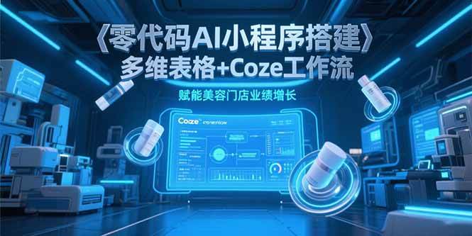 （15239期）零代码AI小程序搭建，多维表格+Coze工作流，赋能美容门店业绩增长网络赚钱,项目资源网,副业资源网,兼职项目,网赚课程-副业赚钱-互联网创业-独家轻创IP大圣网创
