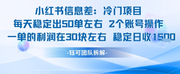 小红书信息差冷门项目一单利润30块每天稳定1.5k左右2个账号操作网络赚钱,项目资源网,副业资源网,兼职项目,网赚课程-副业赚钱-互联网创业-独家轻创IP大圣网创