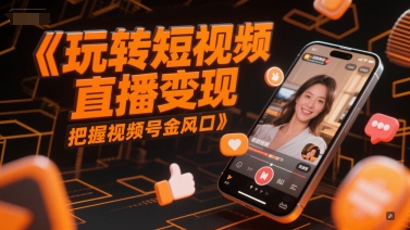 玩转短视频直播变现，把握视频号金风口网络赚钱,项目资源网,副业资源网,兼职项目,网赚课程-副业赚钱-互联网创业-独家轻创IP大圣网创