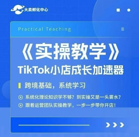 大卖家孵化中心TikTok实操课，TikTok小店成长加速器，跨境基础系统学习，一步一步带你开店网络赚钱,项目资源网,副业资源网,兼职项目,网赚课程-副业赚钱-互联网创业-独家轻创IP大圣网创