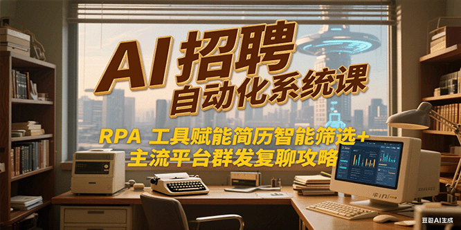 AI招聘自动化系统课，RPA工具赋能简历智能筛选+主流平台群发复聊全攻略网络赚钱,项目资源网,副业资源网,兼职项目,网赚课程-副业赚钱-互联网创业-独家轻创IP大圣网创
