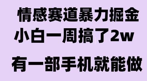 情感暴力掘金项目，新人操作一周挣了2W，长期稳定小白可做【揭秘】网络赚钱,项目资源网,副业资源网,兼职项目,网赚课程-副业赚钱-互联网创业-独家轻创IP大圣网创