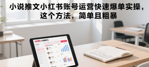 小说推文小红书账号运营快速爆单实操，这个方法，简单且粗暴网络赚钱,项目资源网,副业资源网,兼职项目,网赚课程-副业赚钱-互联网创业-独家轻创IP大圣网创