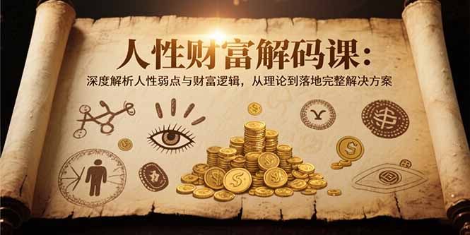 人性财富解码课6.0：深度解析人性弱点与财富逻辑，理论到落地完整解决方案网络赚钱,项目资源网,副业资源网,兼职项目,网赚课程-副业赚钱-互联网创业-独家轻创IP大圣网创