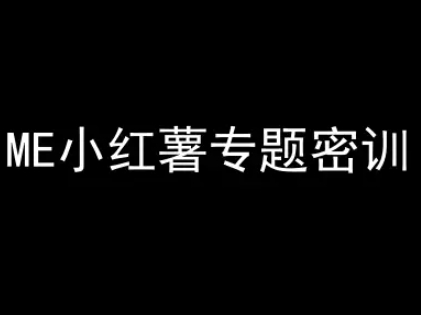 ME小红薯专题密训-小红书电商教程网络赚钱,项目资源网,副业资源网,兼职项目,网赚课程-副业赚钱-互联网创业-独家轻创IP大圣网创