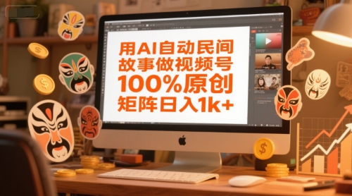 用AI自动民间故事做视频号，100%原创，矩阵日入1k+网络赚钱,项目资源网,副业资源网,兼职项目,网赚课程-副业赚钱-互联网创业-独家轻创IP大圣网创