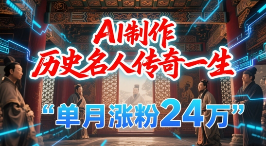 暴力起号！用AI制作历史名人传奇一生，单月涨粉24W，涨粉+变现赛道黑马来了网络赚钱,项目资源网,副业资源网,兼职项目,网赚课程-副业赚钱-互联网创业-独家轻创IP大圣网创