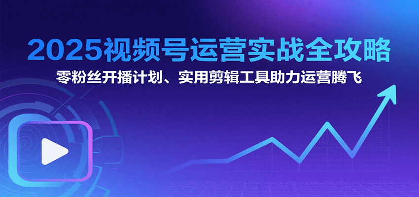 2025视频号运营实战全攻略：零粉丝开播计划、起号到到变现思维逻辑方法网络赚钱,项目资源网,副业资源网,兼职项目,网赚课程-副业赚钱-互联网创业-独家轻创IP大圣网创