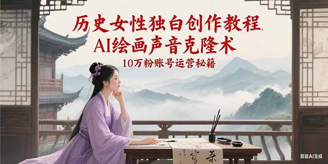 历史女性独白创作教程，AI绘画声音克隆术，10万粉账号运营秘籍网络赚钱,项目资源网,副业资源网,兼职项目,网赚课程-副业赚钱-互联网创业-独家轻创IP大圣网创