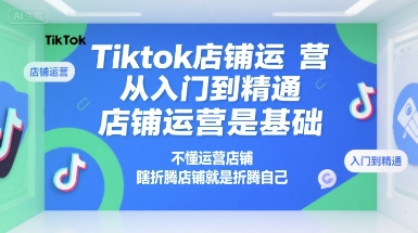 Tiktok店铺运营从入门到精通，店铺运营是基础，不懂运营店铺，瞎折腾店铺就是折腾自己网络赚钱,项目资源网,副业资源网,兼职项目,网赚课程-副业赚钱-互联网创业-独家轻创IP大圣网创