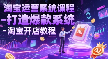 淘宝运营系统课程-打造爆款系统-淘宝开店教程网络赚钱,项目资源网,副业资源网,兼职项目,网赚课程-副业赚钱-互联网创业-独家轻创IP大圣网创