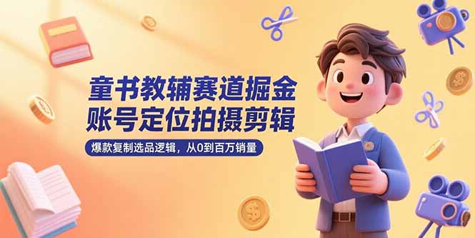 童书教辅赛道掘金,账号定位拍摄剪辑,爆款复制选品逻辑,从0到百万销量网络赚钱,项目资源网,副业资源网,兼职项目,网赚课程-副业赚钱-互联网创业-独家轻创IP大圣网创