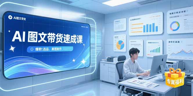 AI图文带货速成课，养号引流秘籍，爆款选品策略，美图制作全流程网络赚钱,项目资源网,副业资源网,兼职项目,网赚课程-副业赚钱-互联网创业-独家轻创IP大圣网创