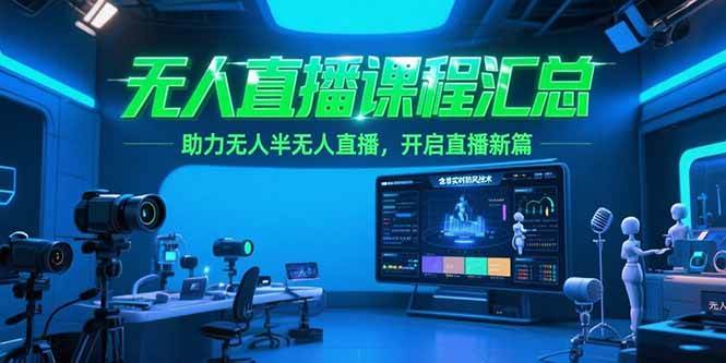 （15218期）无人直播课程汇总，含非实时防风技术，助力无人半无人直播，开启直播新篇网络赚钱,项目资源网,副业资源网,兼职项目,网赚课程-副业赚钱-互联网创业-独家轻创IP大圣网创