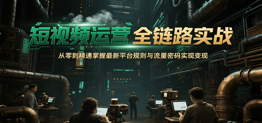 短视频运营全链路实战，从零到精通掌握最新平台规则与流量密码实现变现网络赚钱,项目资源网,副业资源网,兼职项目,网赚课程-副业赚钱-互联网创业-独家轻创IP大圣网创